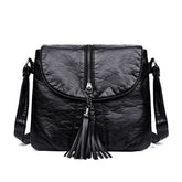 Cyflymder Casual Women Crossbody Bags with tassel Soft PU Leather Messenger Bag Female Small Bags Multiple Pockets Versatile Large capacit