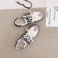Cyflymder New Women's Casual Fashion Breathable loafers Walking Lace Flat Shoes Women's Gym Vulcanized Shoes