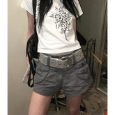 Cyflymder Y2K 2000S Cargo Shorts Women Harajuku Streetwear Baggy Shorts Summer Vintage Gyaru Aesthetic Pockets Casual Hot Short Pants New