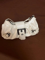 Cyflymder Hot Girls White Shoulder Bags Women Versatile Leather Large Capacity Y2k Handbag Ladies Harajuku Aesthetic Underarm Bag Summer