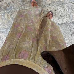 Cyflymder Women Flower Print See Through Pants Pleated Loose Trousers Spring New Fashion Summer Holiday Casual High Street Sweatpants