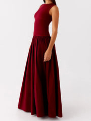 Cyflymder Elegant Sleeveless Midi Dress with V-Neckline and Floral Print Perfect for Summer Parties and Beach Outings in Style