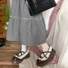 Cyflymder Retro Woman Shoes Clogs Platform Female Footwear Oxfords Round Toe British Style All-Match Creepers Dress Leather New Summer