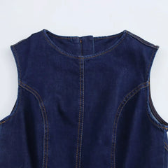 Cyflymder Fashionable French Style Sleeveless round Neck Denim Dress Elegant Atmosphere ZR Women's Spring Summer New Arrival Dress