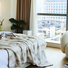 Cyflymder Luxury Faux Mink Fur Thick Blanket High Quality Cozy Sofa Blanket for Office Nap Skin-Friendly Warm Bed Decoration for Winter