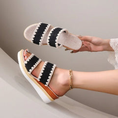 Cyflymder Women's Sandals Large Open Toe High Heel Rope Roman Sandals Comfortable Breathable Summer Fashion Versatile Women's Shoes