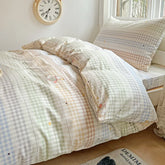 Cyflymder Pure Cotton Printed Student Bedding Set Single Queen Skin Friendly Bed Linens Skin Friendly Soft Comforter Set for All Seasons