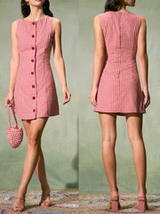 Cyflymder Elegant Floral Print Sleeveless V-Neck A-Line Mini Dress with Belted Waist and Ruffle Hem for Summer Wedding Party