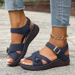 Cyflymder Plus Size Women's Sandals Summer Fashion Platform Wedge Sandals Casual Comfortable Non Slip Beach Shoes Sandalias Mujer