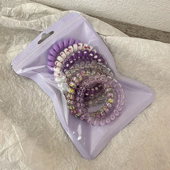 Cyflymder 6pcs Large Spiral Hair Ties 43mm Spiral Hair Bands Coil Hair Bands Telephone Cord Bobbles,No Trace Strong Hold Waterproof