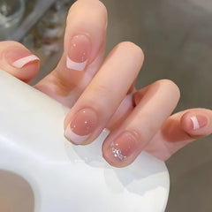 Cyflymder 24pcs Flower Pattern Press on Nails Pink Square False Nails Wearable Stick-on Nails Fake Nail Uñas Postizas Накладные Ногти 네일팁