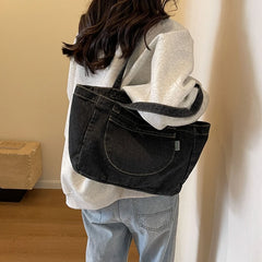 Cyflymder Casual Zipper Denim Ladies Top-Handle Bags Commuting Shoulder Bags for Women Hot Sale concise Bolsas Femininas