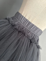 Cyflymder Asymmetrical Multi Layer Mesh Evening Party Skirts for Women, Elastic Waist, Stage Show Tulle Ball Gown, Princess Cake Skirt