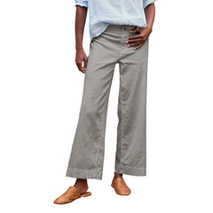 Cyflymder Female Solid Color Simple Casual And Versatile Wide Leg Trousers Fashionable Street Comfortable Straight Elastic Waist Pants