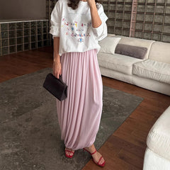 Cyflymder Bust Skirt Spring and Summer New Temperament Pleated Split Skirt