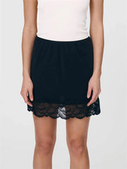 Cyflymder Women s Lace Trimmed Half Slip Skirt Extender with Adjustable Elastic Waistband - Mini Underskirt Dress Enhancer