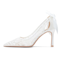 Cyflymder Women's Pumps and Heels Elegant Woman Heeled Shoes Lace Wedding Shoes Woman Heeled Sandals