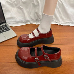 Cyflymder Shoes Woman 2025 British Style Oxfords Round Toe Female Footwear Clogs Platform New Preppy Leather Retro Dress Summer Creepers M