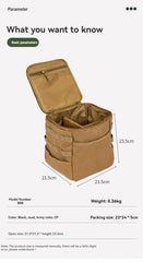 Cyflymder Outdoor Camping Storage Bag Large Capacity Ground Nail Tool Gas Canister Picnic Cookware Utensils Kit Bag Outdoor Bag For Man