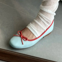 Cyflymder Brand New Cute Round Toe Office Lady Flats Shoes Women Bow knot Comfy Walking Soft Insole Daily Life Flat Ballet Shoes