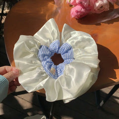 Cyflymder Oversized Scrunchies Blue Stripe Elastic Hair Bands Ponytail Holder Rubber Hairband Elegant Hair Rope Hair Accessories