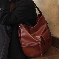 Cyflymder Pu Leather All Match Women's Handbag Vintage Casual Underarm Bag Y2k Aesthetic Office Lady Shoulder Bags Fashion Trendy