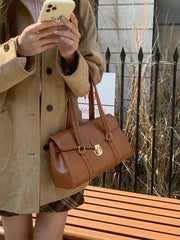 Cyflymder Retro Armpit Briefcase Tote Bag Women New Fashion Simple Commuter Handle Shoulder Bag