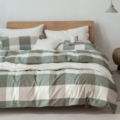 Cyflymder Boy Gray Plaid Duvet Cover Set Duvet Cover Soft Bedding Comforter Cover Set 1 Duvet 2 Pillow Shams