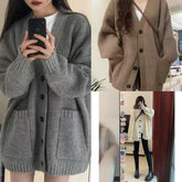 Cyflymder Autumn Winter Knitted Cardigan Women Lazy Style Thick Loose Sweater Coat