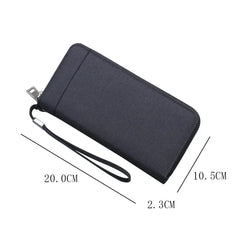 Cyflymder Men Long Purse Simple Canvas Zipper Wallet Cellphone Handbag Business Multi Card Holder Male Wallet Case Money Card Bags