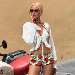 Cyflymder Women's Long Sve T-irt Pure Color Flud Belted Spring Autumn New Sle Sexy Loose Fit Polyester Fiber Thiened