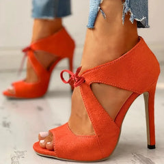 Cyflymder High Heel Sandal for Women Velvet Shoes Summer Suit Female Beige Large Size Open Toe High-heeled Suede Black New