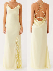 Cyflymder Elegant Floral Print Sleeveless Maxi Dress with V-Neckline and Side Slit for Wedding Guest Evening Party Prom Beach Casual Wear