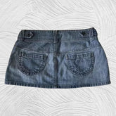Cyflymder Womens Classic Blue Denim Mini Skirt High Quality Casual Summer Skirt Young Ladies Comfortable Fit with Stylish Pocket Design
