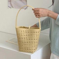 Cyflymder Hollow Bucket bag for women handbag small Famous Brands PU leather female shoulder bag Ladies Totes Bag bolsa feminina