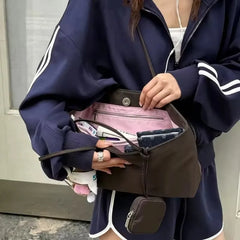 Cyflymder NEW Large Capacity Nylon Canvas Tote Bag Women's Casual Lightweight Handbag Shoulder Bag Magnetic Buckle Closure