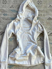 Cyflymder Y2k Hoodie Woman Clothes 90s Gothic Vintage Punk Winter Hoodies Streetwear Harajuku Slim Pullover Slim Fashion Gyaru Coat Basics
