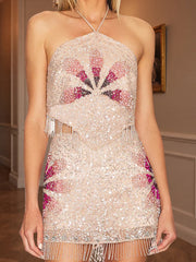 Cyflymder Elegant Lace Off-Shoulder Blouse Ruffle Sleeveless Shirt with Embroidered Floral Detail and Tie-Up Back for Summer Beach Party