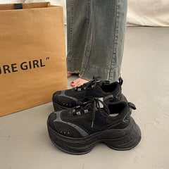 Cyflymder Womens Sneakers Shoes Tennis Female Platform Roses Casual Trainers Thick Sole Black Leisure Womens Sneakers Tennis Female S