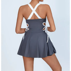 Cyflymder Women Tennis Yoga Set One-Pieces Dress Sports Golf Badminton Skorts Anti Shorts Tracksuits Active Wear