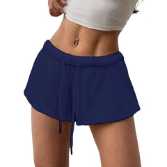 Cyflymder Spring and Summer Women's Sports and Fitness Casual Low Waist Solid Color Shorts Women
