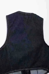 Cyflymder Autumn New Style Women's Vintage Denim V-Neck Bell Bottom Trousers Suit Wide Leg Pants Fashionable Female Outfit