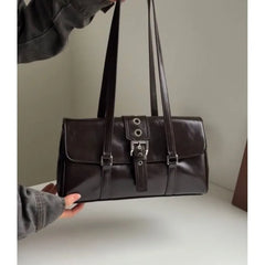 Cyflymder High Street Coffee Shoulder Bags For Women New Pu Leather Chic Casual Handbag Ladies Large Capacity Underarm Designer Luxury Bag