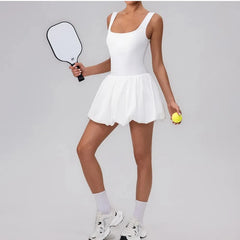 Cyflymder Women Tennis Skirts Golf Dress with Shorts Yoga Jumpsuits Pockets Badminton Clothing with Skort