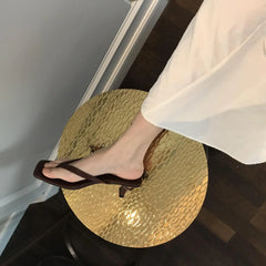 Cyflymder New High-Heeled Flip Flop Clip Toe Slippers Small Cat Paw Beach Slippers Fine Heel Slippers Women's Rubber Sole