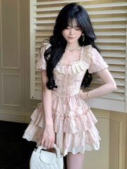 Cyflymder French Style Sweet Elegant New 2 Piece Sets Women Cute Bow Y2k Tops + Cake Skirts Harajuku Female Korean Popular Clothing 2025