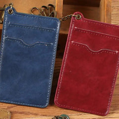 Cyflymder Korean PU Leather Bus Card Double Sided Credit ID Card Bank Card Case Bag Badge Case Keychain Card Holder