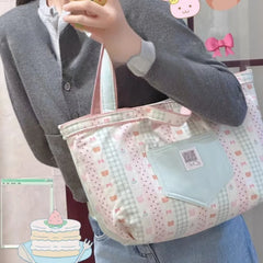 Cyflymder Contrast Color Patchwork Kawaii Plaid Shoulder Bags All Match Women Sweet Casual Handbags Korean Y2k Aesthetic Chic Underarm Bag