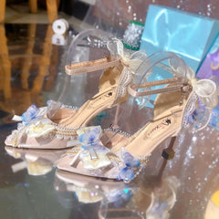 Cyflymder Women Heels Bridal Wedding Heel Lolita Pink Blue High Heels Shoes for Woman Party Shoes Woman Mary Jane Y2K Heel Elegant
