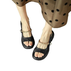 Cyflymder New Chinese Open-toed Sandals Women's Summer New Retro Versatile Platform Sandals with One Word Sandals Women 2025
